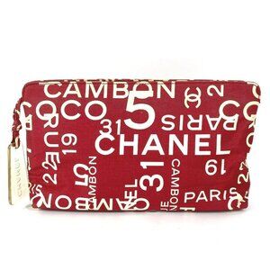 CHANEL By The Sea Line logo Makeup Pouch Cosmetics Pouch Bag Clutch Bag